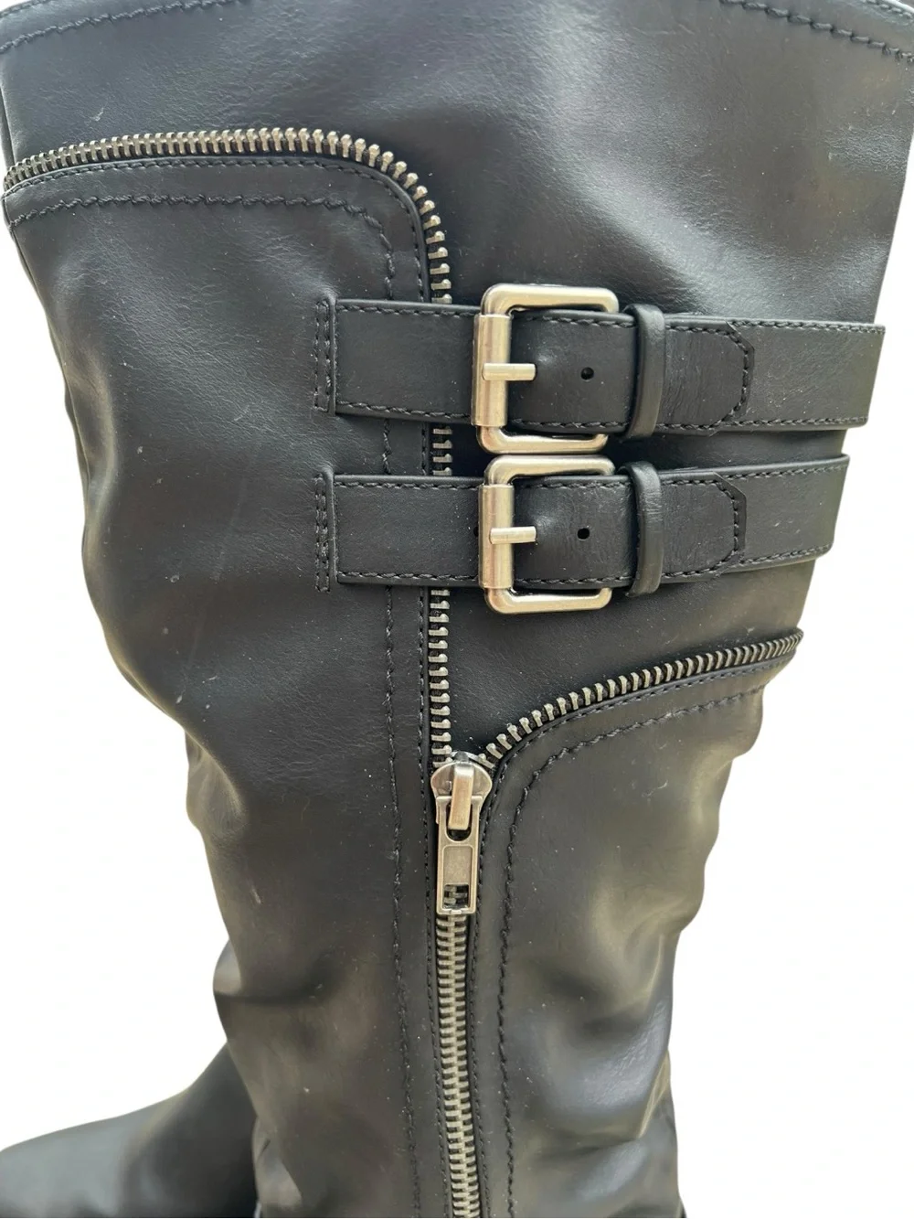 White Mountain Black Kneei Buckle Riding Boots EUC 9.5